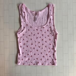 NWOT SKIMS Cotton Rib Tank - Cherry Blossom Cherry Print XL*